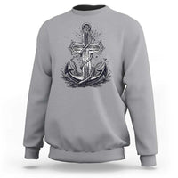 Faith Family Fishing Jesus Cross Anchor Sweatshirt Funny Christian Fisherman