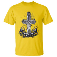 Faith Family Fishing Jesus Cross Anchor T Shirt Funny Christian Fisherman