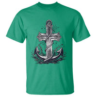 Faith Family Fishing Jesus Cross Anchor T Shirt Funny Christian Fisherman
