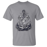 Faith Family Fishing Jesus Cross Anchor T Shirt Funny Christian Fisherman