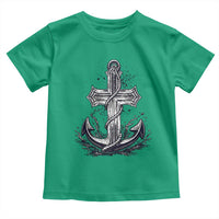 Faith Family Fishing Jesus Cross Anchor Toddler T Shirt Funny Christian Fisherman
