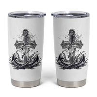 Faith Family Fishing Jesus Cross Anchor Tumbler Cup Funny Christian Fisherman