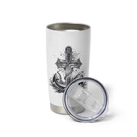Faith Family Fishing Jesus Cross Anchor Tumbler Cup Funny Christian Fisherman