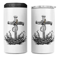 Faith Family Fishing 4 in 1 Can Cooler Tumbler Christian Jesus Cross Fathers Day Gift