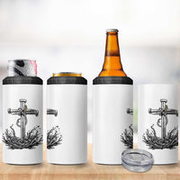 Faith Family Fishing 4 in 1 Can Cooler Tumbler Christian Jesus Cross Fathers Day Gift