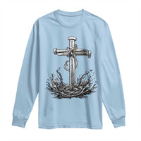 Faith Family Fishing Long Sleeve Shirt Christian Jesus Cross Fathers Day Gift