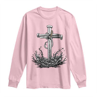 Faith Family Fishing Long Sleeve Shirt Christian Jesus Cross Fathers Day Gift