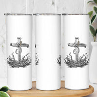 Faith Family Fishing Skinny Tumbler Christian Jesus Cross Fathers Day Gift
