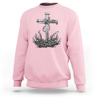Faith Family Fishing Sweatshirt Christian Jesus Cross Fathers Day Gift