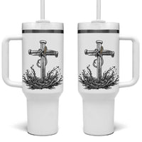 Faith Family Fishing Tumbler With Handle Christian Jesus Cross Fathers Day Gift