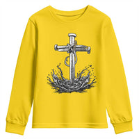 Faith Family Fishing Youth Sweatshirt Christian Jesus Cross Fathers Day Gift