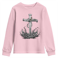 Faith Family Fishing Youth Sweatshirt Christian Jesus Cross Fathers Day Gift