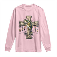 Camo Jesus Cross Fishing Long Sleeve Shirt Faith Family Fishing Fathers Day