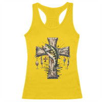 Camo Jesus Cross Fishing Racerback Tank Top Faith Family Fishing Fathers Day