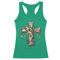 Camo Jesus Cross Fishing Racerback Tank Top Faith Family Fishing Fathers Day