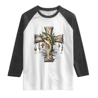 Camo Jesus Cross Fishing Raglan Shirt Faith Family Fishing Fathers Day