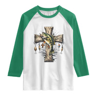 Camo Jesus Cross Fishing Raglan Shirt Faith Family Fishing Fathers Day