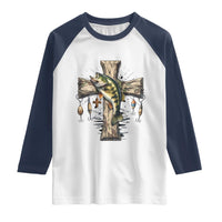 Camo Jesus Cross Fishing Raglan Shirt Faith Family Fishing Fathers Day