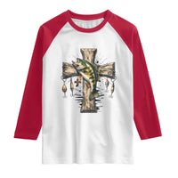 Camo Jesus Cross Fishing Raglan Shirt Faith Family Fishing Fathers Day