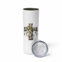 Camo Jesus Cross Fishing Skinny Tumbler Faith Family Fishing Fathers Day