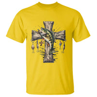 Camo Jesus Cross Fishing T Shirt Faith Family Fishing Fathers Day