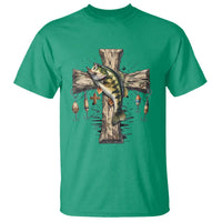 Camo Jesus Cross Fishing T Shirt Faith Family Fishing Fathers Day