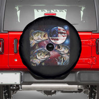 Patriotic Bass Fishing Moon Spare Tire Cover 4th Of July Fisherman Gift