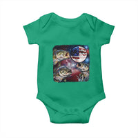 Patriotic Bass Fishing Moon Baby Onesie 4th Of July Fisherman Gift