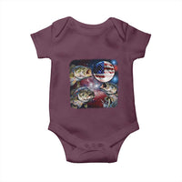 Patriotic Bass Fishing Moon Baby Onesie 4th Of July Fisherman Gift