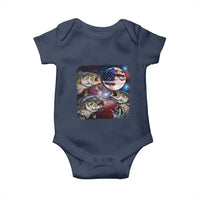 Patriotic Bass Fishing Moon Baby Onesie 4th Of July Fisherman Gift