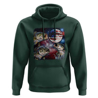 Patriotic Bass Fishing Moon Hoodie 4th Of July Fisherman Gift