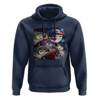 Patriotic Bass Fishing Moon Hoodie 4th Of July Fisherman Gift