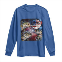 Patriotic Bass Fishing Moon Long Sleeve Shirt 4th Of July Fisherman Gift