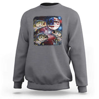 Patriotic Bass Fishing Moon Sweatshirt 4th Of July Fisherman Gift
