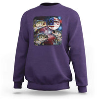 Patriotic Bass Fishing Moon Sweatshirt 4th Of July Fisherman Gift