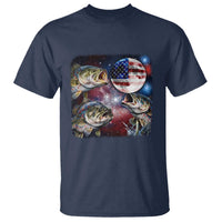 Patriotic Bass Fishing Moon T Shirt 4th Of July Fisherman Gift