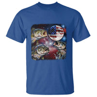 Patriotic Bass Fishing Moon T Shirt 4th Of July Fisherman Gift
