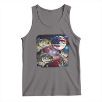 Patriotic Bass Fishing Moon Tank Top 4th Of July Fisherman Gift