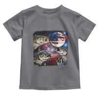 Patriotic Bass Fishing Moon Toddler T Shirt 4th Of July Fisherman Gift