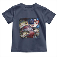 Patriotic Bass Fishing Moon Toddler T Shirt 4th Of July Fisherman Gift