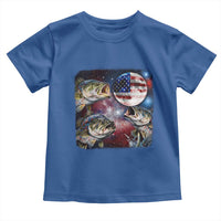 Patriotic Bass Fishing Moon Toddler T Shirt 4th Of July Fisherman Gift