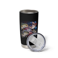 Patriotic Bass Fishing Moon Tumbler Cup 4th Of July Fisherman Gift