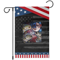 Red White And Blue Bass Fishing Moon Patriotic Garden Flag 4th Of July Fisherman Gift