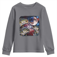 Patriotic Bass Fishing Moon Youth Sweatshirt 4th Of July Fisherman Gift