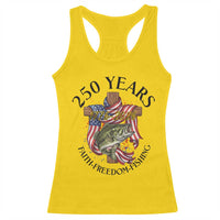 Faith Freedom Fishing Racerback Tank Top 250 Years Of Christian Fish Hunting