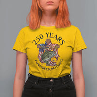 Faith Freedom Fishing T Shirt For Women 250 Years Of Christian Fish Hunting