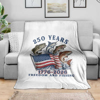 Freedom And Fishing Throw Blanket Patriotic American Flag Fisherman Gift