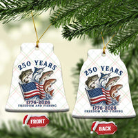 Freedom And Fishing Ceramic Ornament Patriotic American Flag Fisherman Gift