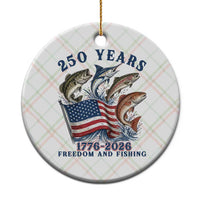 Freedom And Fishing Ceramic Ornament Patriotic American Flag Fisherman Gift