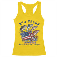 Freedom And Fishing Racerback Tank Top Patriotic American Flag Fisherman Gift
